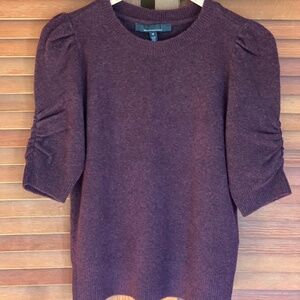 NEW - WHITE HOUSE BLACK MARKET Cashmere Sweater w/Ruched Sleeves, Size M